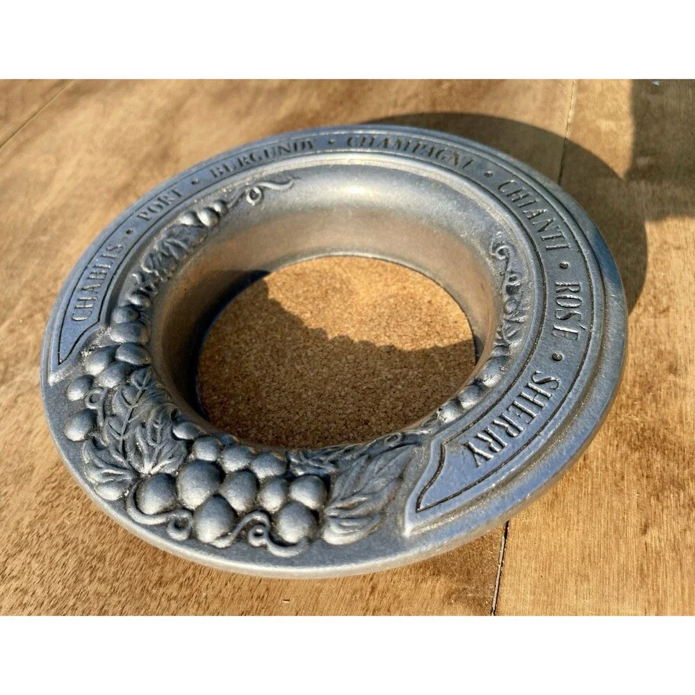 Country Ware 1975 Wine Bottle Pewter Coaster